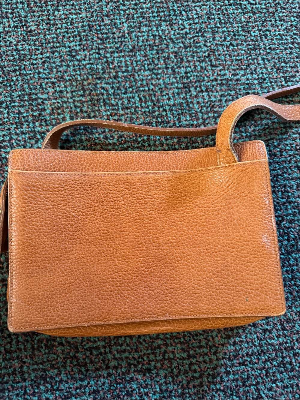 Vintage Ralph Lauren Women's Brown Leather Crossbody Bag Classic Pebbled Finish - Picture 8 of 9